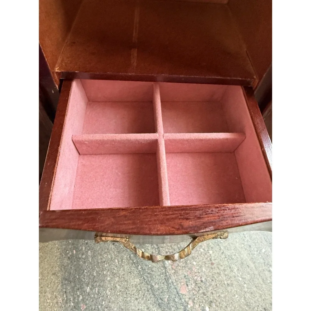Vintage‎ Wood Jewelry Box 7 Drawer Two Doors...